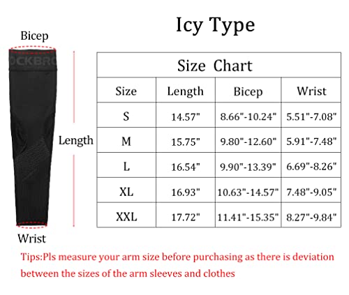 Sun Protection Cooling Arm Sleeves for Sports - XX-Large / Black