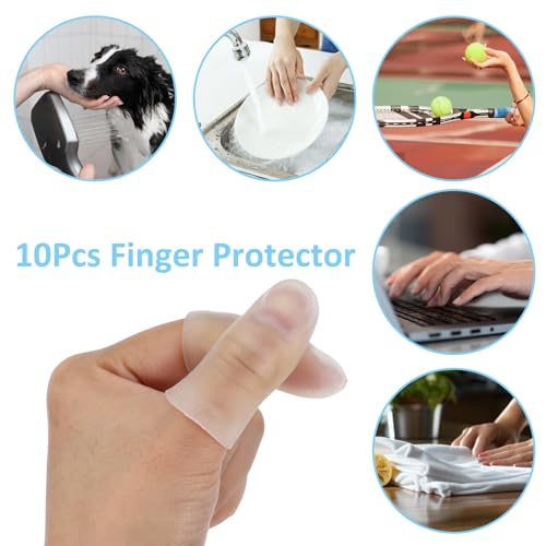 Silicone Gel Finger Cots - 20 Pcs Finger Protectors for Eczema & Arthritis - Clear, 10 Pairs