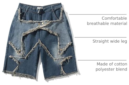 High Waist Women's Y2K Denim Shorts - Multi-Pocket, X-Large Blue