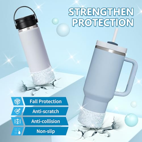 Bling Silicone Boot for Stanley Quencher 40oz & Hydro 12-24oz - Transparent Bling Blue