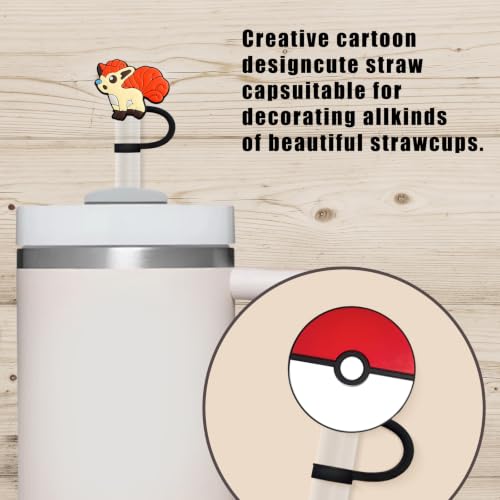 10Pcs Reusable Cartoon Straw Covers for Stanley Cup - 10mm