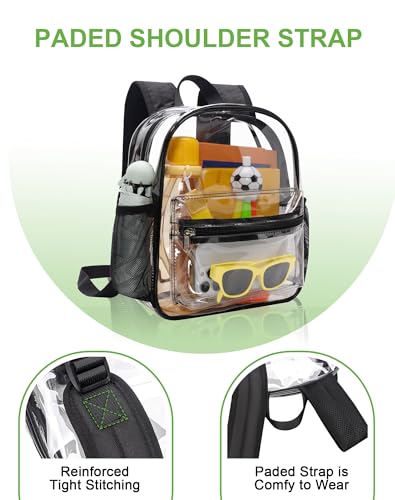 Clear Stadium Backpack, 12x11x6 Inch Event Approved Bag with Padded Straps