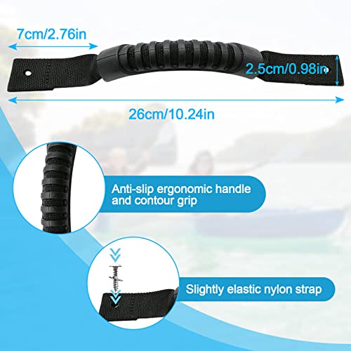 CLIO Black Kayak Carry Handles 4 Pack with Screws for Ocean & Canoe