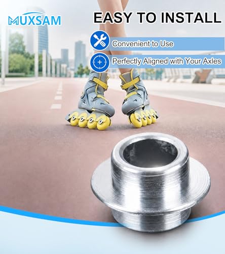 8-Pack Inline Skate Bearing Spacers for 8mm Axles - Silver