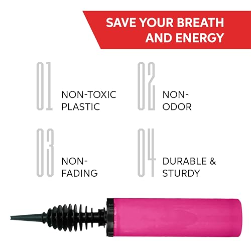 Dual-Action Balloon Hand Pump - Portable Air Inflator for Latex & Foil - Wine