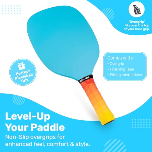 Pickleball Paddle Grip Tape - Anti-Slip Overgrips, Red/Yellow