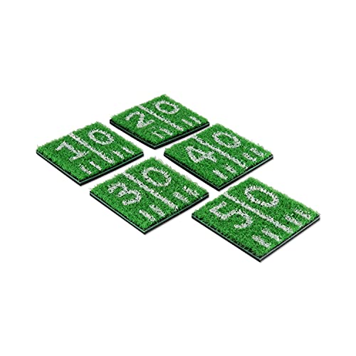 True Zoo Home Turf Astro Turf Football Field Drink Coasters Set of 5, Game Day Table Decor