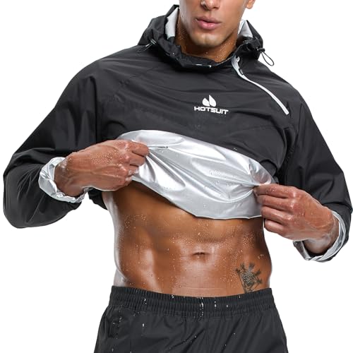 Sauna Suit for Men - Black Jacket Only - X-Large Workout Gear