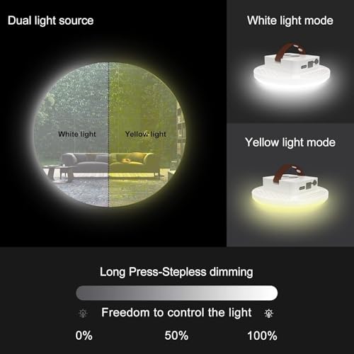 Amkulop 60W Rechargeable Camping Lantern - Ultra Bright LED Tent Light with Remote & Waterproof
