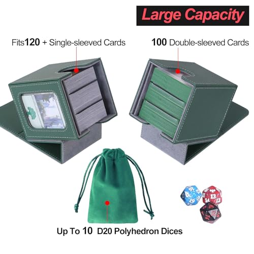 MTG Commander Deck Box – Holds 100 Double Sleeved Cards, Dice Bag & 2 Dividers