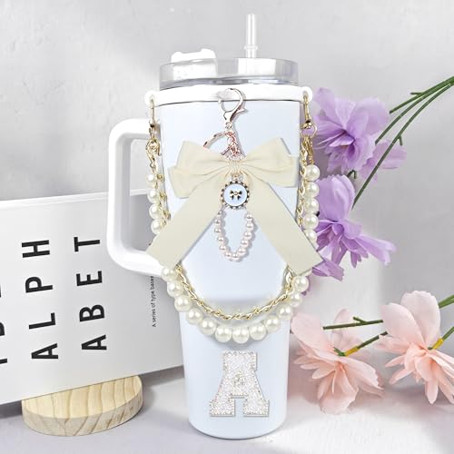6Pcs Letter Accessories Set for Owala Water Bottles - R/White