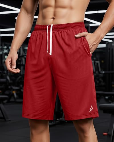 Men's Athletic Shorts 3-Pack Breathable Mesh Loose Fit Running Gym Workout