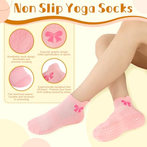 Non-Slip Pilates Yoga Socks for Women - 8-Color Ankle Set