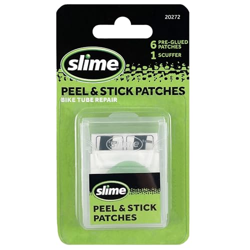 Bike Tube Puncture Repair Kit - 1" Pre-Glued Patches with Metal Scuffer