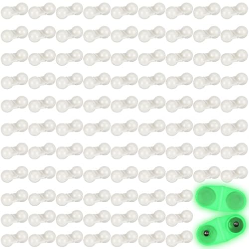 Luminous White Catfish Rattle Beads - 90 Pcs Double Bell Attractor