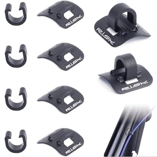 Alloy Bike Cable Guide Clip Kit - 6 Sets with Base & Clips