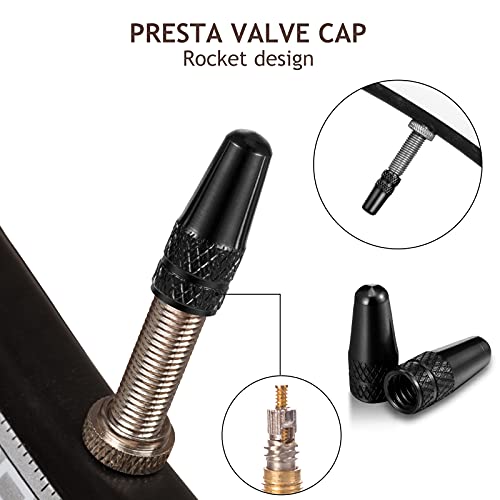 40 Pcs Anodized Aluminum Presta Valve Caps - Multi Color