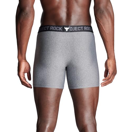 Under Armour Men’s Project Rock Tech Mesh Underwear 5" Inseam – 2 Pack, Large Castlerock