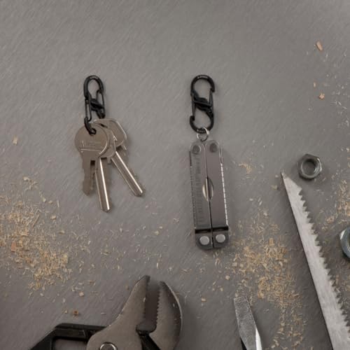 MicroLock Stainless Steel Carabiner Clip - Durable Key Holder (5 Pack)