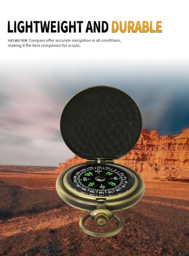 Waterproof Zinc Alloy Vintage Keychain Compass for Kids & Scouts
