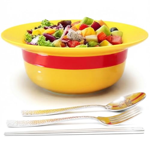 Ceramic Ramen Bowl Set with Straw Hat Design and Stainless Steel Utensils