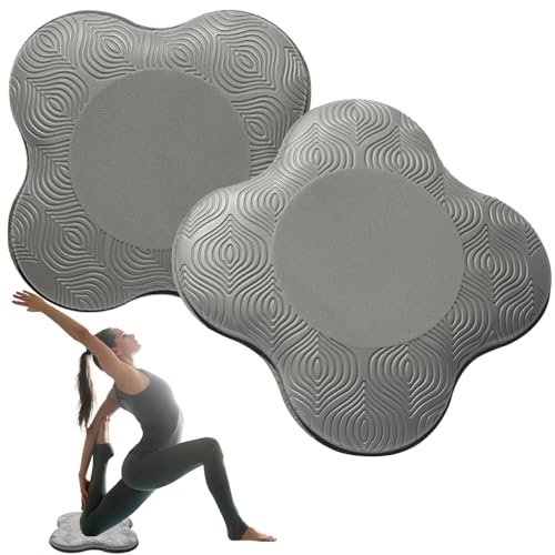 Yoga Knee Pads Set - Extra Thick Foam Cushions for Knees & Elbows - Grey