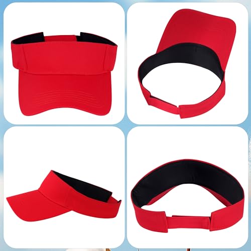 Sport Sun Visor Hat - One Size Red for Men & Women