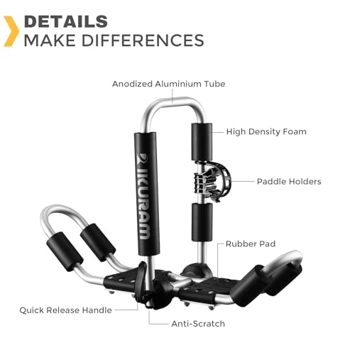 Folding J-Style Kayak Roof Rack Carrier for SUVs & Cars