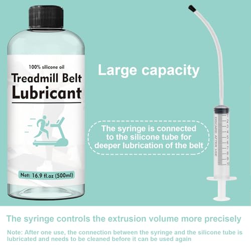 Treadmill Lubricant - 500ml Silicone Oil with Tube & Syringe