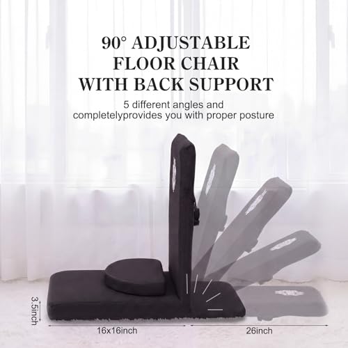 Adjustable Folding Meditation Chair with Buckwheat Cushion