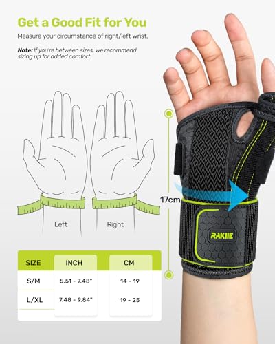 Thumb Brace Wrist Support for Right Hand - L/XL - Yellow