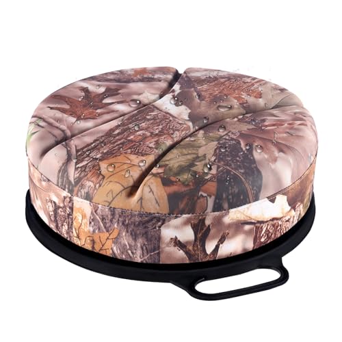 Presentastic Maple Leaf 5 Gallon Bucket Seat with 3" Thick Foam, Swivel Waterproof & Silent Hunting & Fishing Cushion
