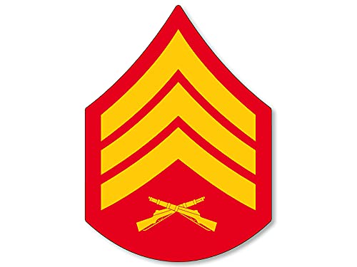 USMC Sergeant Stripes Vinyl Decal - 3 x 4 Inch Sticker