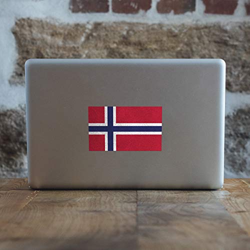 Norway Flag Vinyl Decal Sticker - 5x3 Inch Weatherproof 2-Pack