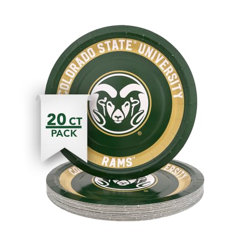 Colorado State University 20-Count 9-Inch Paper Plates - School Spirit Tableware