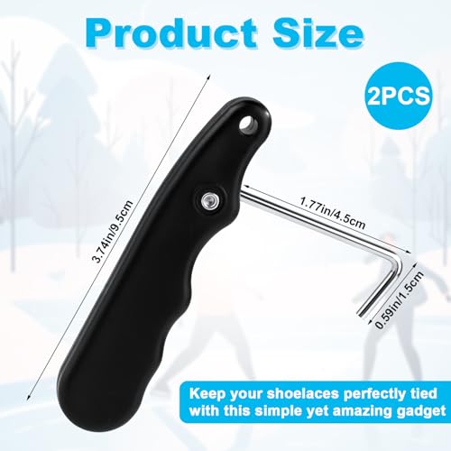 Ice Skate Lace Tightener - Foldable Black Shoe Puller Tool