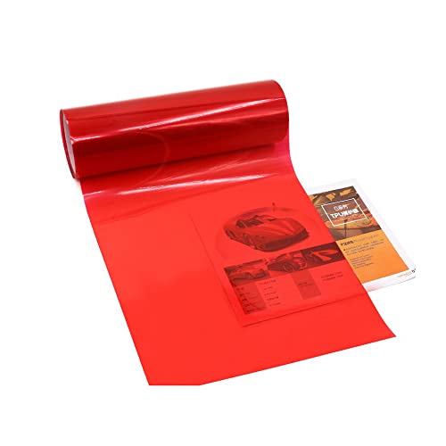 Car Light Tint Film - Red Self-Adhesive Vinyl - 48''x12'' - 1pc