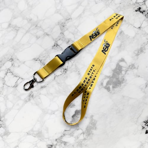 Alabama State University Lanyard with Snap Buckle - Yellow