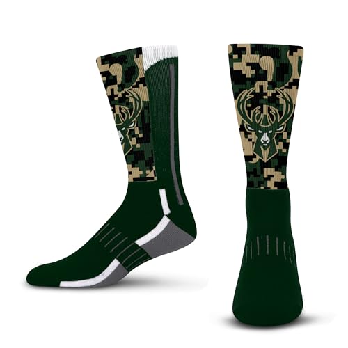 NBA Digi Mashup Crew Socks - Milwaukee Bucks - Kids One Size