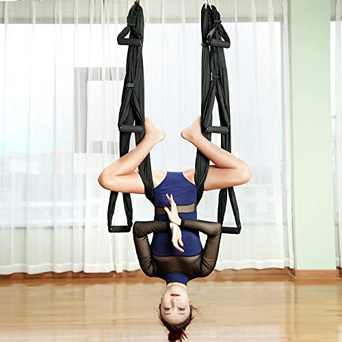 Aerial Yoga Swing Set - Ultra Strong Hammock Trapeze - Black