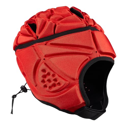 Red Rugby Headguard with Soft Padding for Youth & Adults, Sports Helmet