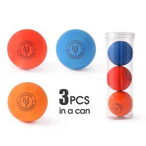 High Bounce Rubber Racquetballs - 3 Pack in Blue, Red, Orange
