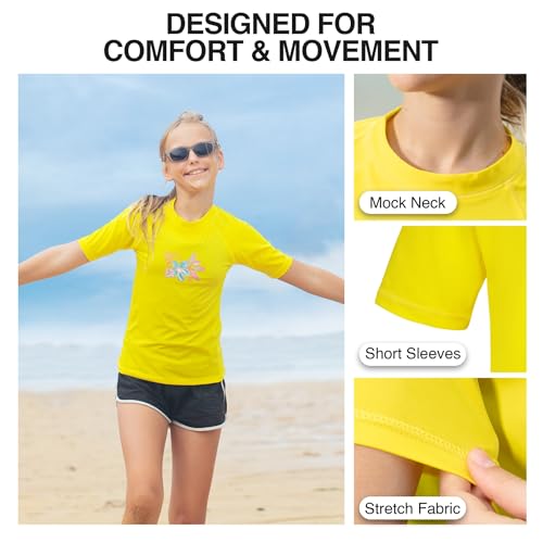 Girls' Jade Rash Guard - UPF 50+ Sun Protection - Daria Yellow