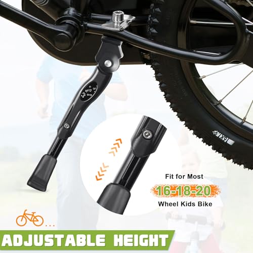LEICHTEN Black Bike Kickstand for 16-20 Inch Kids' Bikes Adjustable Center Mount