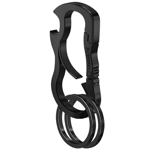 Zinc Alloy Carabiner Keychain with Bottle Opener - Black