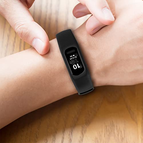 Soft Silicone Replacement Band for Garmin Vivosmart 5 - Black, Small