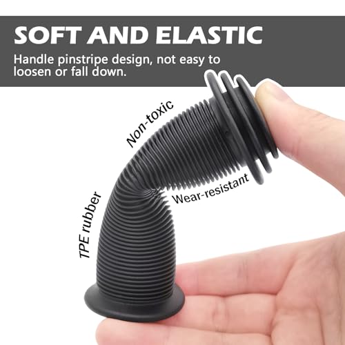 Non-Slip Soft Rubber Bike Handlebar Grips - Black, 2pcs