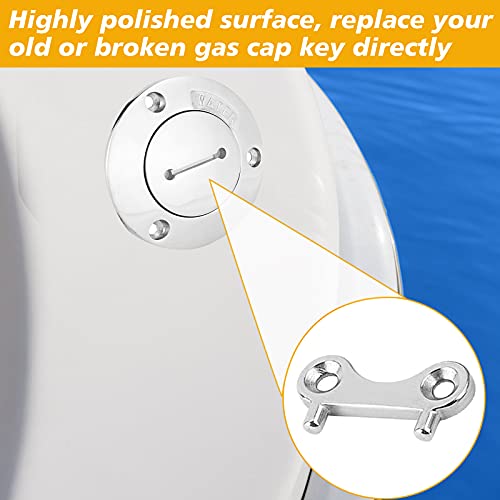 2-Pack Stainless Steel Boat Gas Cap Key for Fuel Tanks