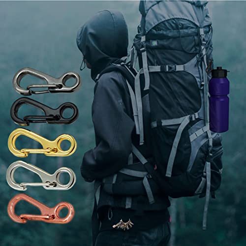 30 Pcs Mini Carabiner Clips Set - Black+Grey+Silver-S