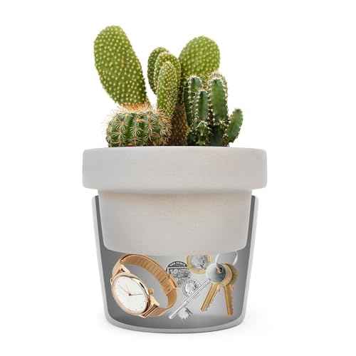 Suck UK Hidden Storage Plant Pot - Key Hider - Hide A Key Planter - Diversion Safe - Fake Plant Secret Storage - Secret Stash - Ceramic Flower Pot Hidden Compartment - Money Hideaway - Cash Box